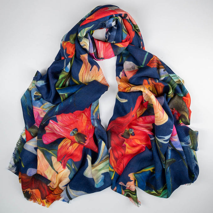 The Botanical Quartet - The Poppy Cashmere and Silk Wrap