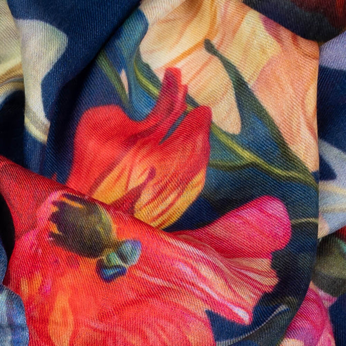 The Botanical Quartet - The Poppy Cashmere and Silk Wrap