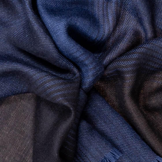 Bradfield Navy Silk and Wool Scarf
