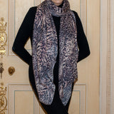 PRE ORDER: Wild Fusion Brown Animal Print Cashmere and Silk Wrap