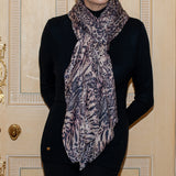 PRE ORDER: Wild Fusion Brown Animal Print Cashmere and Silk Wrap