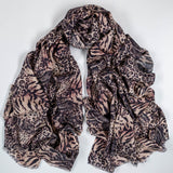 PRE ORDER: Wild Fusion Brown Animal Print Cashmere and Silk Wrap