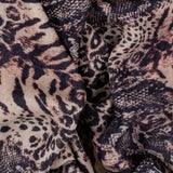 PRE ORDER: Wild Fusion Brown Animal Print Cashmere and Silk Wrap