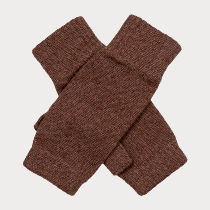 Ladies Auburn Brown Cashmere Mittens