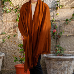 Autumn Brown Pashmina Cashmere Ring Shawl