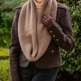 Superluxe Soft Brown Italian Cashmere Double Snood