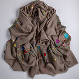 Hand Embroidered Pashmina Shawl - Tulip Garden