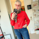 Brown Leopard Print Cashmere and Silk Scarf