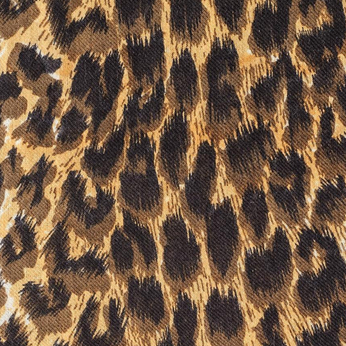 Supersize Brown Leopard Print Cashmere and Silk Shawl
