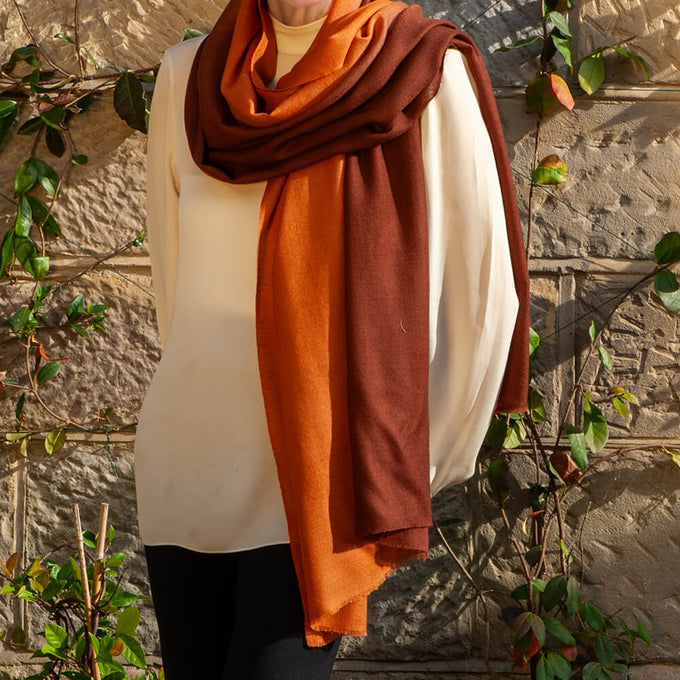 The Earth Tones - Sienna Sunset Cashmere and Silk Wrap