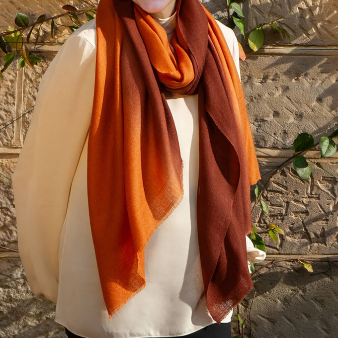 The Earth Tones - Sienna Sunset Cashmere and Silk Wrap