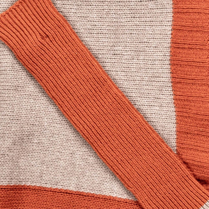 Terracotta and Taupe Italian Cashmere Scarflette