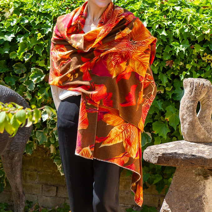 PRE ORDER: The Botanical Quartet - The Falling Leaves Cashmere and Silk Wrap