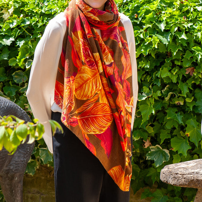 PRE ORDER: The Botanical Quartet - The Falling Leaves Cashmere and Silk Wrap