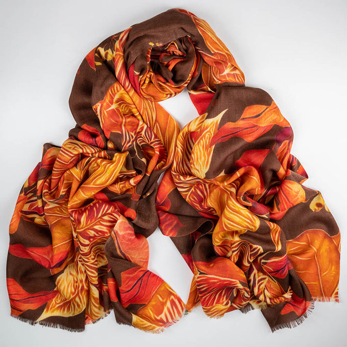 The Botanical Quartet - The Falling Leaves Cashmere and Silk Wrap