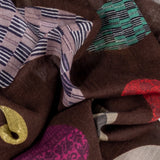 Alba Chocolate Multi-Pattern Wool Scarf