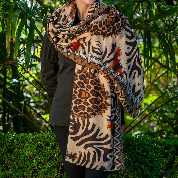 PRE ORDER: Wild Imagination Trilogy - Serengeti Cashmere and Silk Wrap