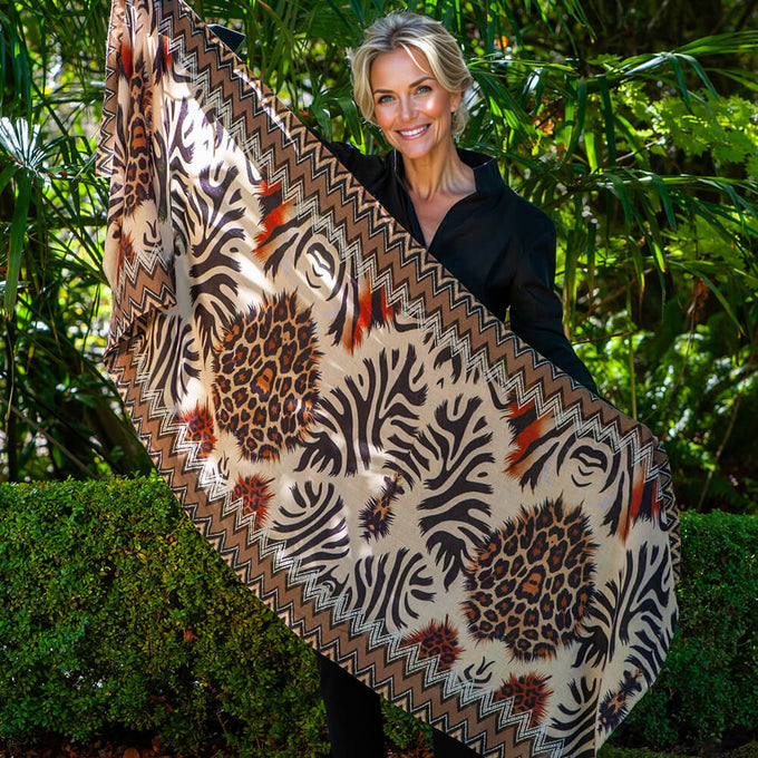 PRE ORDER: Wild Imagination Trilogy - Serengeti Cashmere and Silk Wrap