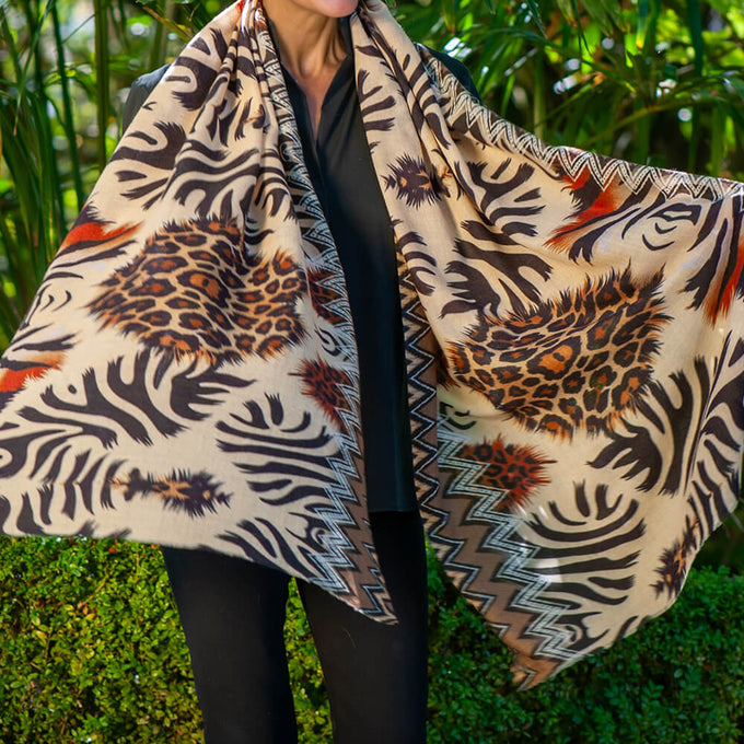 PRE ORDER: Wild Imagination Trilogy - Serengeti Cashmere and Silk Wrap