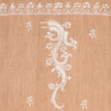 Hand Embroidered Pashmina Cashmere Shawl - Natural & White