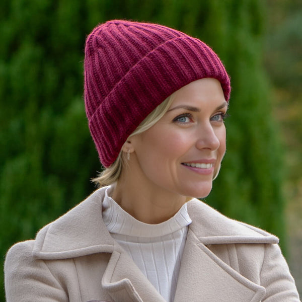 Burgundy Luxe Italian Cashmere Beanie