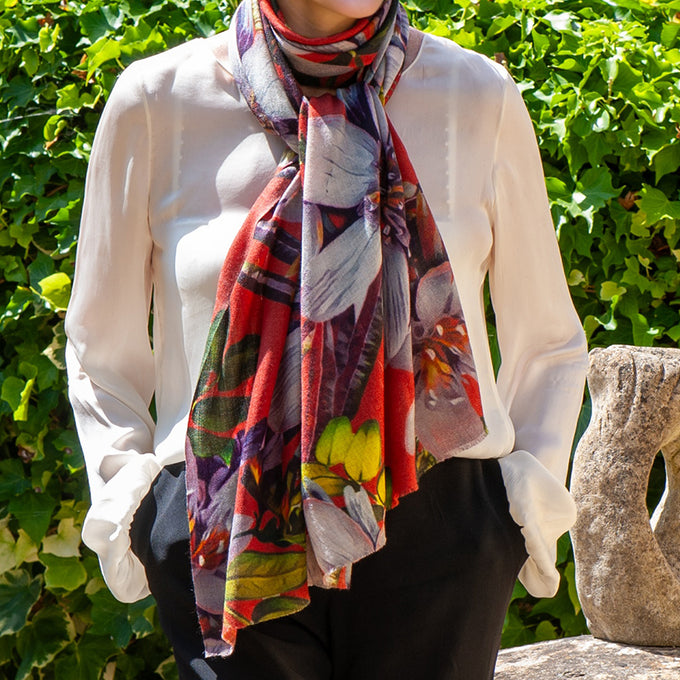 PRE ORDER: The Botanical Quartet - The Passion Flower Cashmere and Silk Wrap