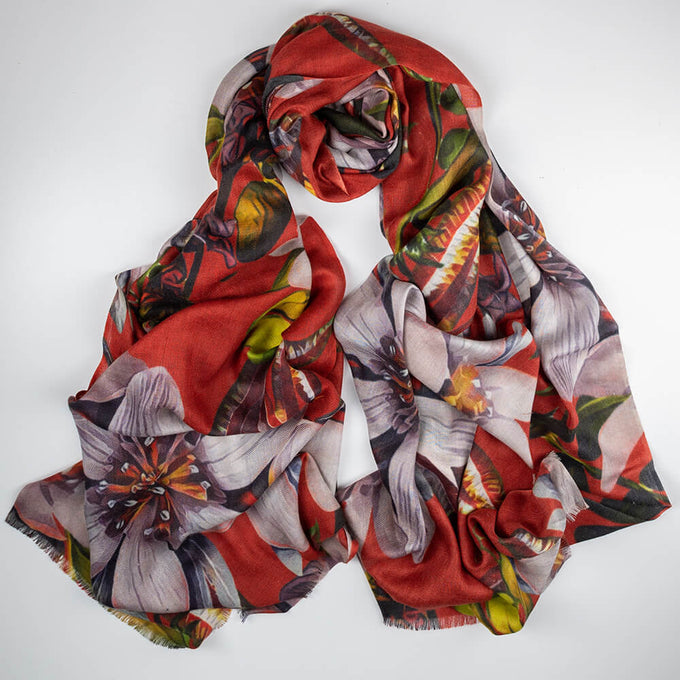 The Botanical Quartet - The Passion Flower Cashmere and Silk Wrap