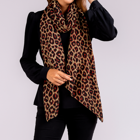 IMPERFECTLY YOURS: Burgundy Leopard Print Cashmere and Silk Wrap