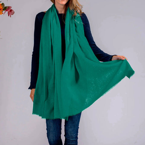 Caribbean Green Cashmere and Silk Wrap