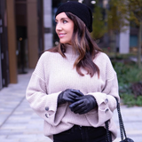 Ladies Black Cashmere Lined Leather Gloves