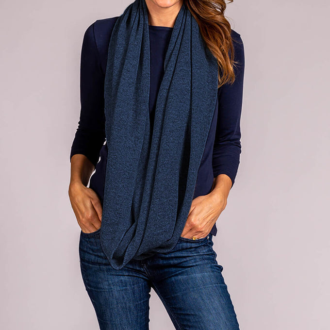 Denim Blue Double Size Cashmere Snood