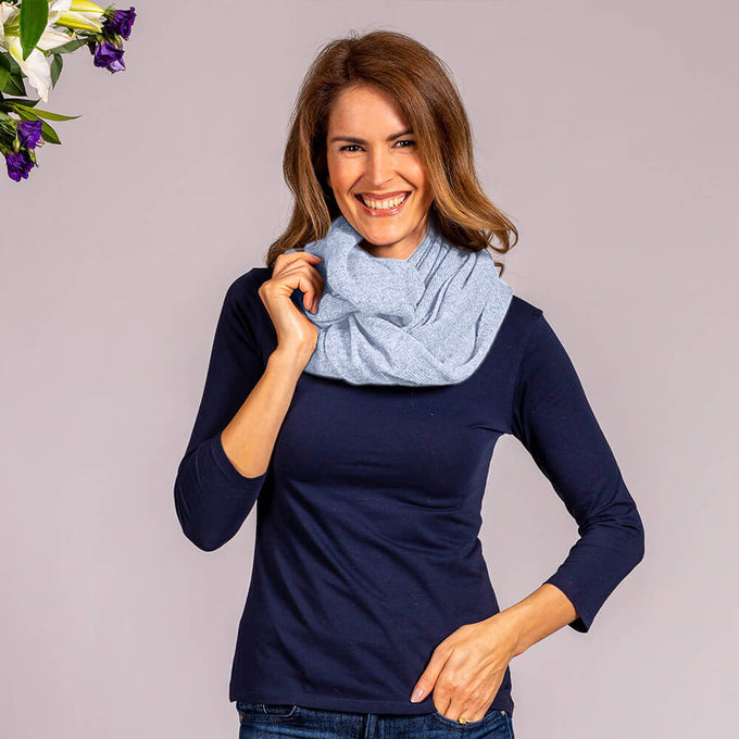 Baby Blue Double Size Cashmere Snood