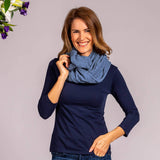 Cornflower Blue Double Size Knitted Cashmere Snood