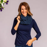 Denim Blue Double Size Cashmere Snood