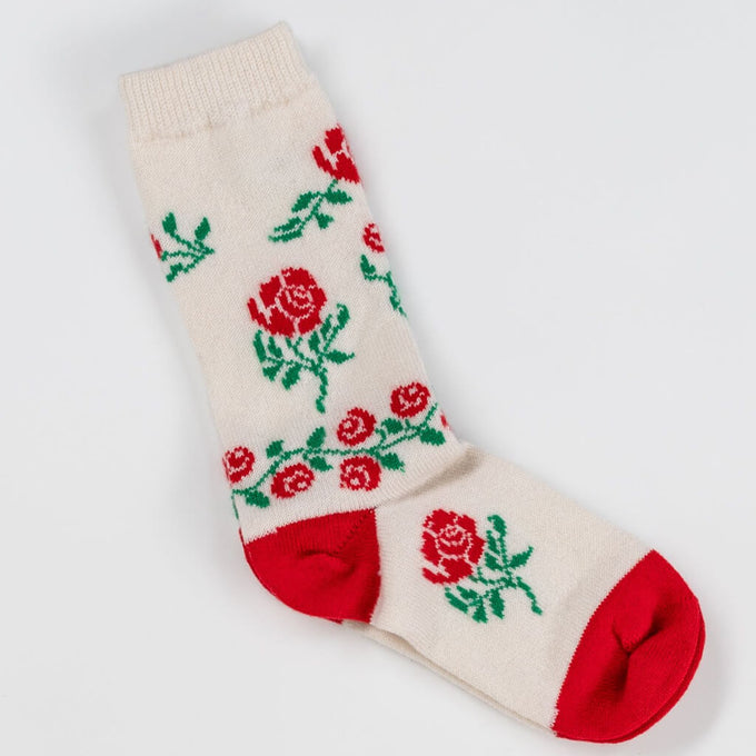 Roses are Red Cashmere Socks