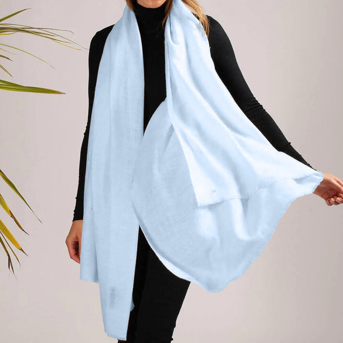 The Fondant Collection - Fondant Blue Handwoven Cashmere Shawl