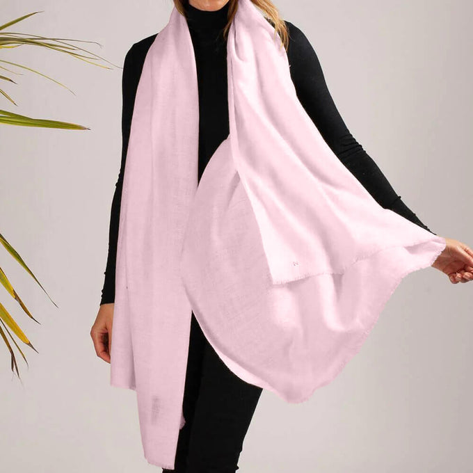 The Fondant Collection - Fondant Pink Handwoven Cashmere Shawl