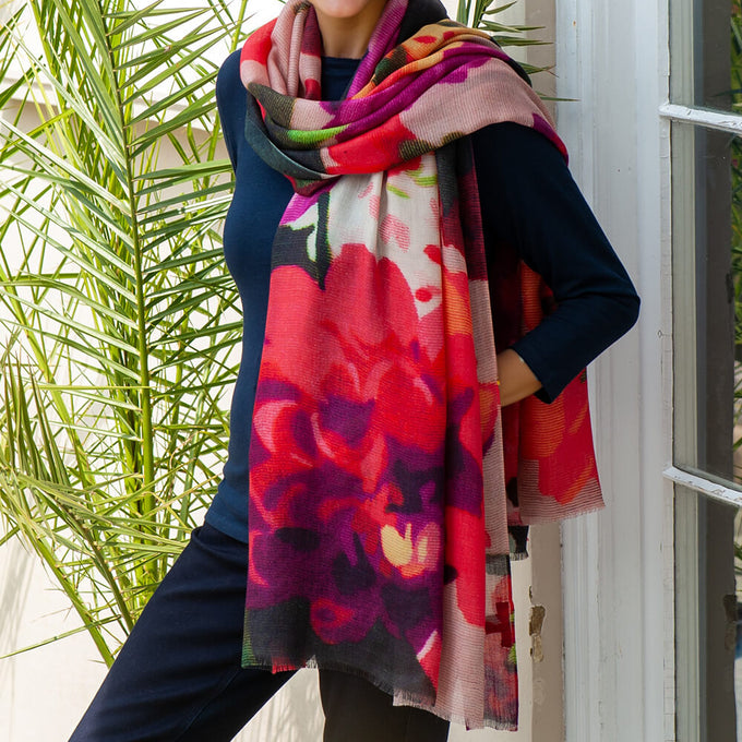 The Liberty Print Floral Quartet - Chatsworth Bloom Cashmere and Silk Wrap