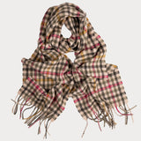 Green and Pink Check Scottish Cashmere Scarf