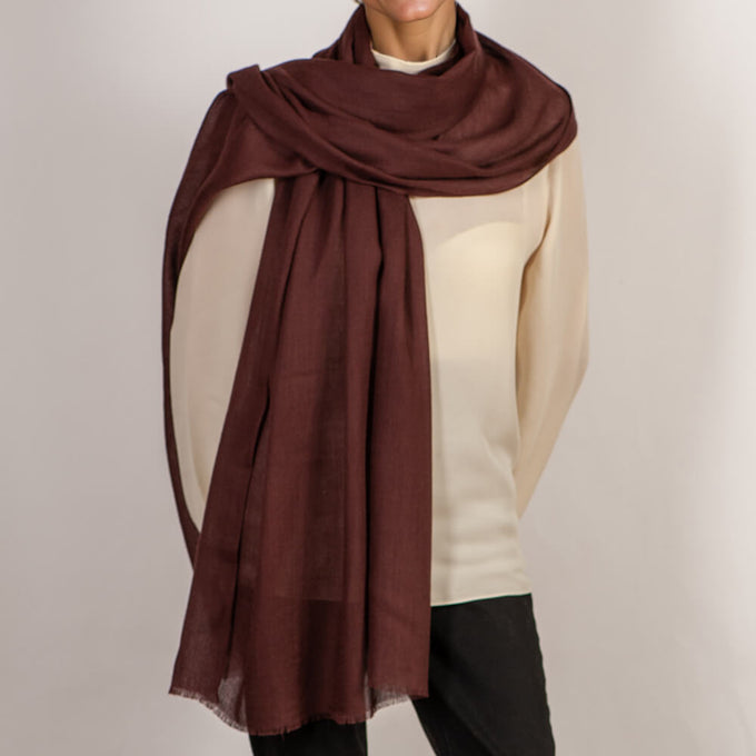 Dark Chocolate Cashmere and Silk Wrap