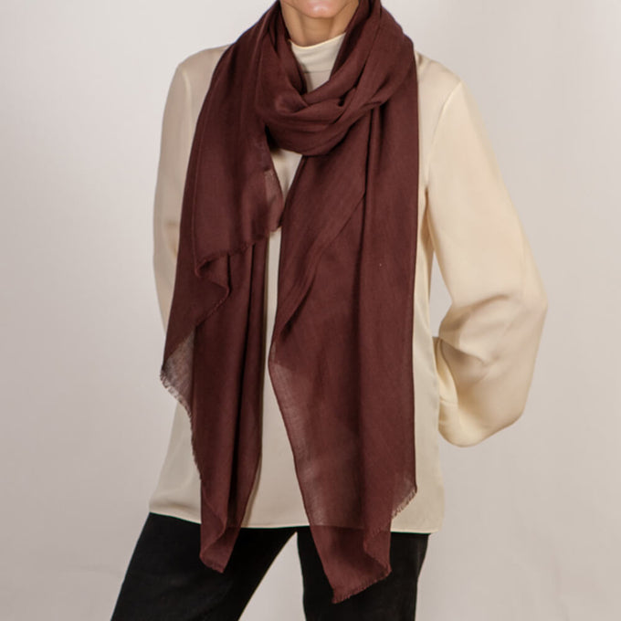 Dark Chocolate Cashmere and Silk Wrap