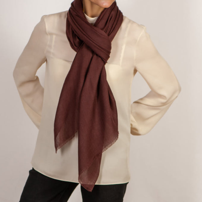 Dark Chocolate Cashmere and Silk Wrap