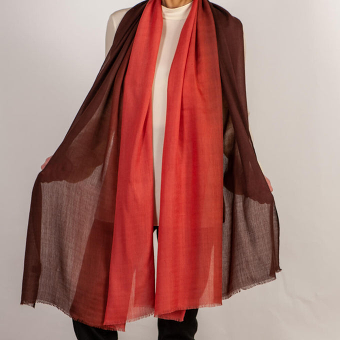 Chocolate Tango Shaded Cashmere and Silk Wrap