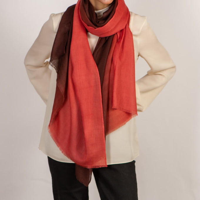 Chocolate Tango Shaded Cashmere and Silk Wrap