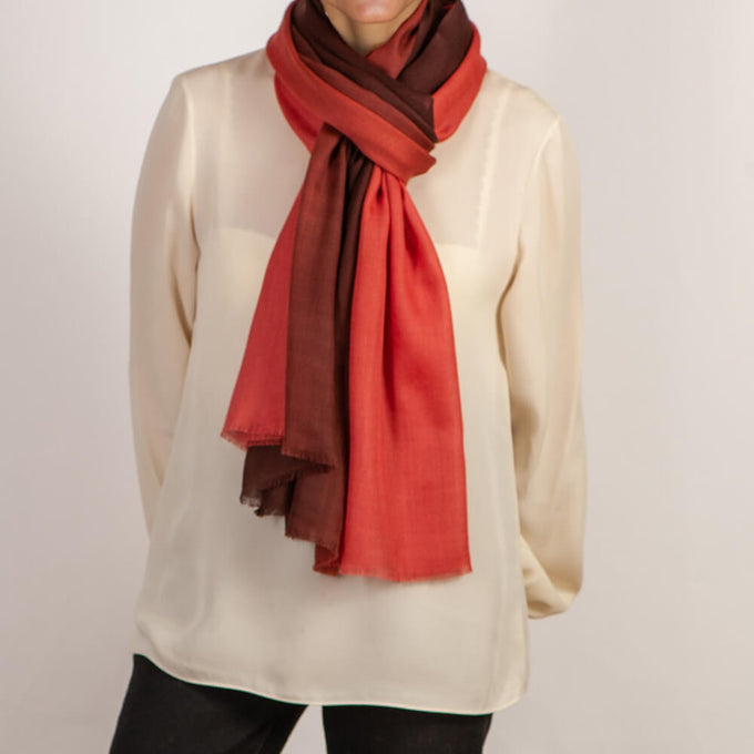 Chocolate Tango Shaded Cashmere and Silk Wrap