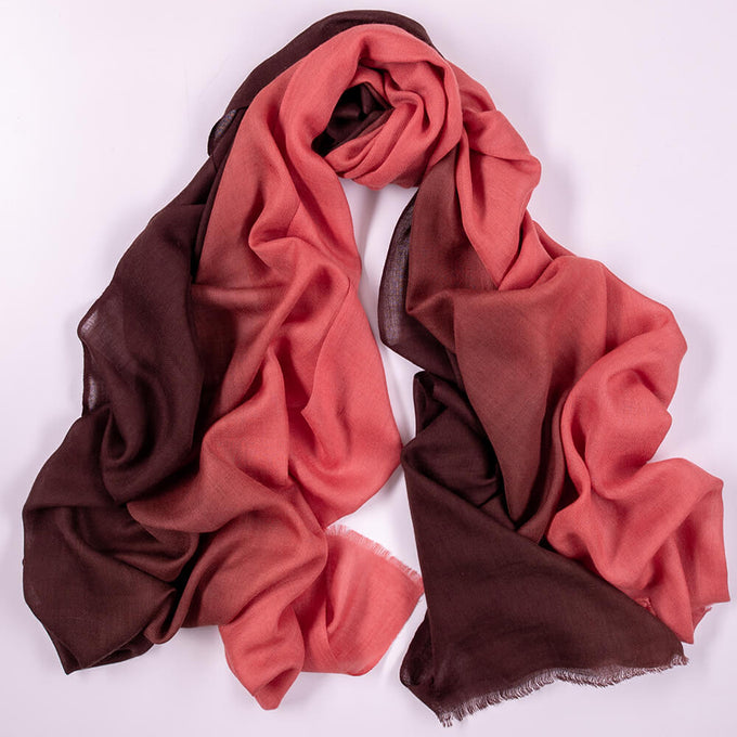 Chocolate Tango Shaded Cashmere and Silk Wrap