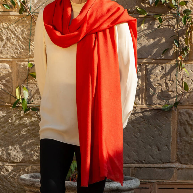 The Earth Tones - Burnished Terra Cashmere and Silk Wrap