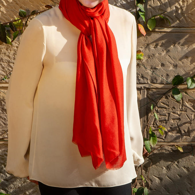 The Earth Tones - Burnished Terra Cashmere and Silk Wrap