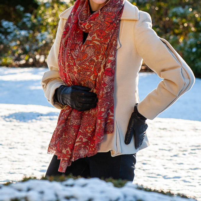 PRE ORDER: The Liberty ‘Strawberry Thief’ Quartet - Coral Cashmere and Silk Wrap