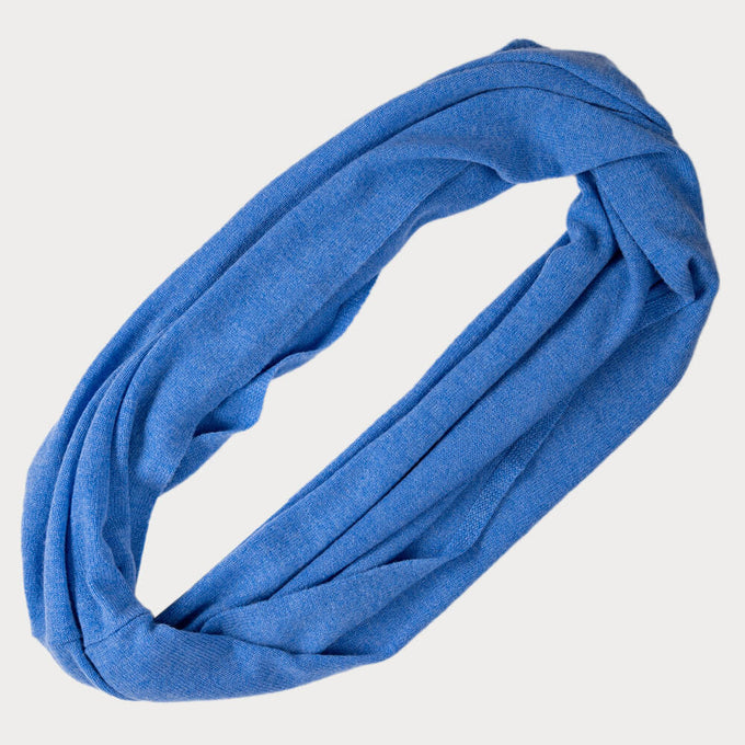 Cornflower Blue Double Size Knitted Cashmere Snood